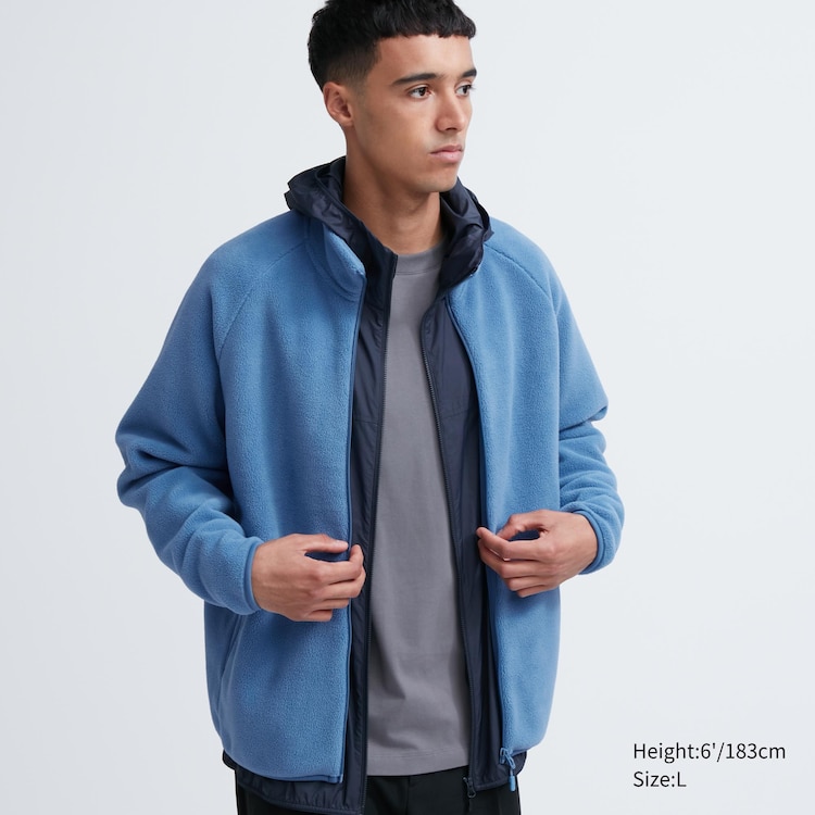 Jaket Fleece Retsleting Lengan Panjang